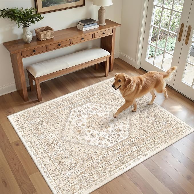 4x6 Area Rug for Entryway, Washable Kitchen Rug, Living Room, Dining Room - Image 4