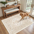 3x5 Rug for Entryway, Washable Area Rug, Living Room, Dining Room, Vintage Rug by Zesthome