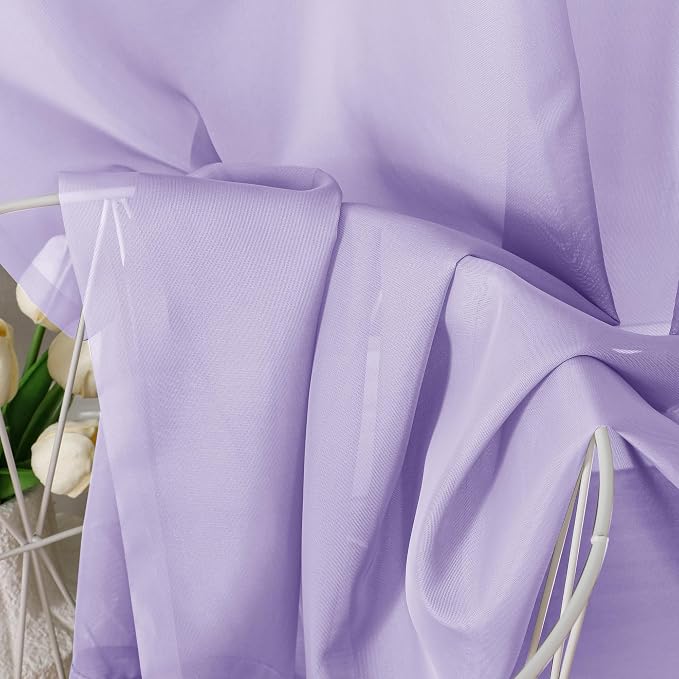 Lavender Sheer Curtains 72 Inches Long 2 Panels - Image 2