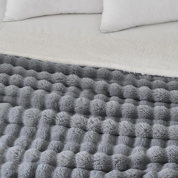 60x80 Inches Ultra-Soft Fuzzy Faux Fur Plush Twin Size Blanket - Image 5