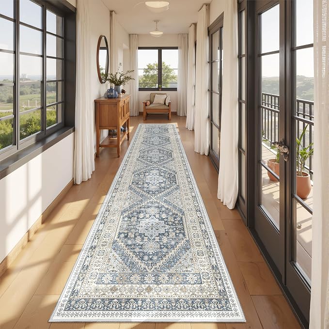 Runners for Hallway 12ft, Non-Slip Long Bathroom Rugs, Living Room, Soft by Restydon