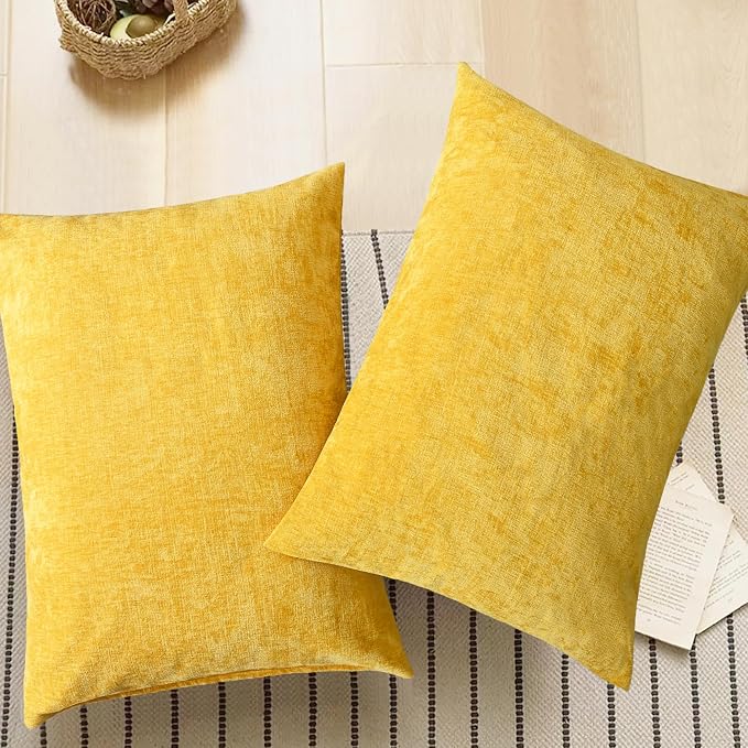 CaliTime Decorative Throw Pillow Covers 26 X 20 Inches Mustard Yellow | Pack of - Image 5