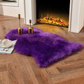 duduta Purple Faux Sheepskin Rug 2x3 ft, Small Faux Fur Chair Covers | Shag by duduta