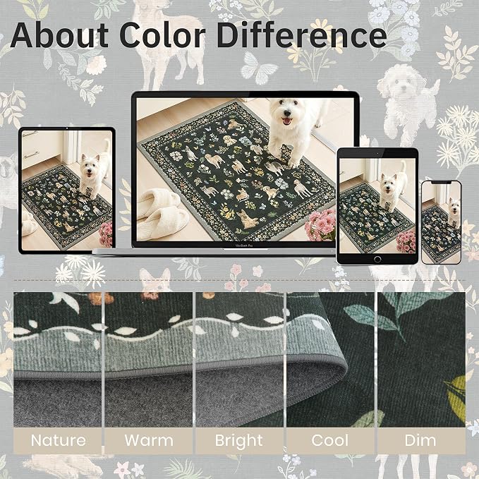 Soalmost Dog 6x9 Area Rugs for Living Room, Washable Animal Soft Rug Black | - Image 8