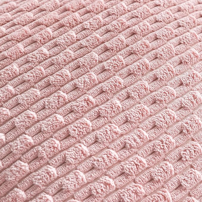Set of 4 Light Pink Decorative Throw Pillow Covers 12x20 Inch Corduroy Pillow - Image 6