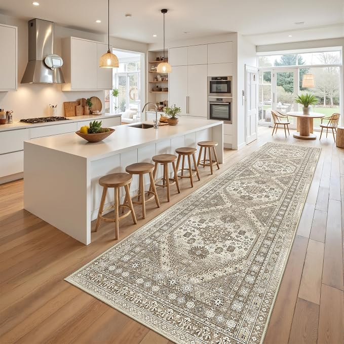 2.5x10 Kitchen Runner Rug Non Slip Vintage Washable Rugs, Carpet Runner - Image 4