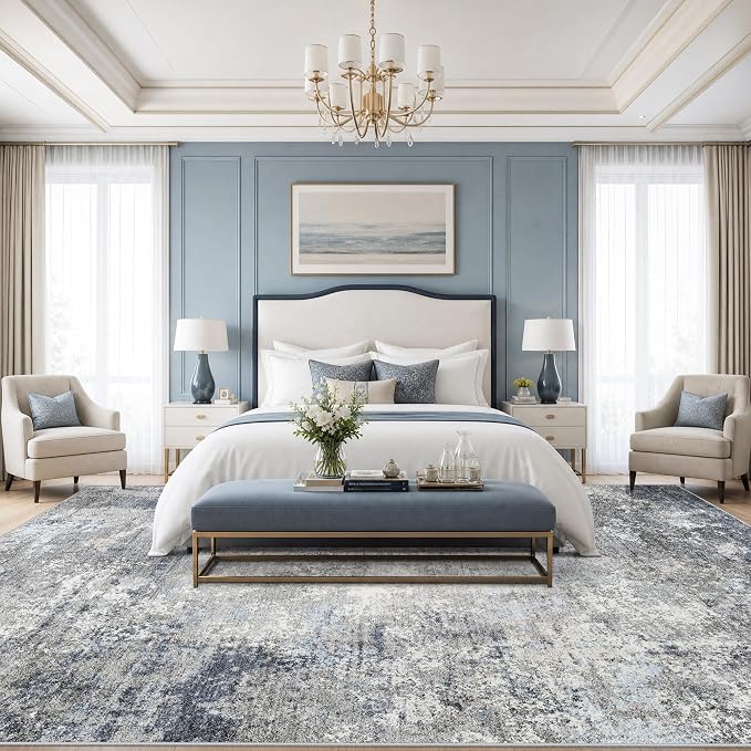 12x15 Extra Large Area Rug for Living Room Washable Abstract Rug, sofas and - Image 3