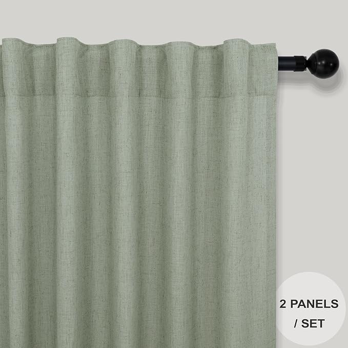 Sage Green Curtains 72 Inch Length - Image 2