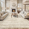 Soalmost 12x15 Washable Area Rugs Soft Living Room Rug Abstract Beige | Large by Soalmost