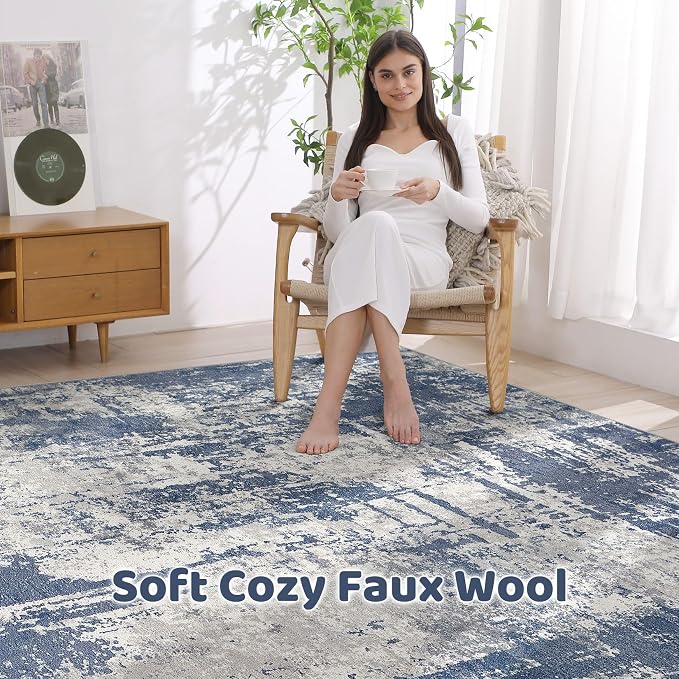 LOONGRUG 7x10 Area Rug Washable Large Neutral Modern Living Room Rugs | - Image 3