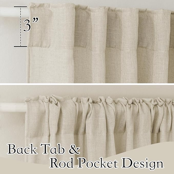 RYB HOME Sheer Curtains 102 inches, Extra Long Floor to Ceiling Curtains | Half - Image 2