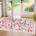 DUKINO 2x4 Entryway Rug, Floral Washable Kitchen Rugs Non Slip, Soft Indoor by DUKINO