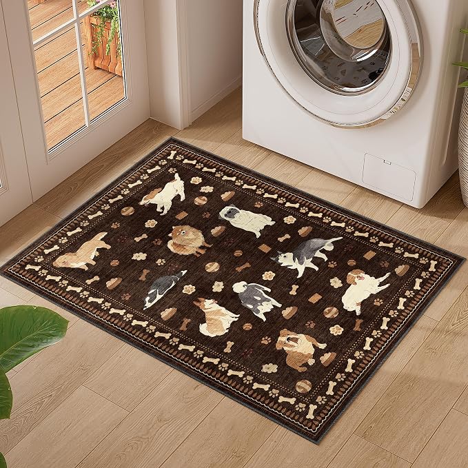 DUKINO 2x3 Bathroom Rugs, Washable Dog Kitchen Rug Non Slip, Stain Resistant - Image 3