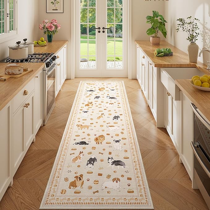 DUKINO 2x6 Kitchen Runner Rug, Washable Soft Non Slip Dog Rug, Low Pile by DUKINO