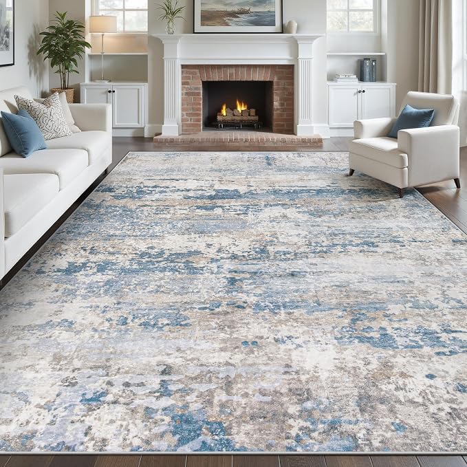 pmtsns Area Rugs 9x12 for Living Room: Washable Rug Modern Abstract Neutral by pmtsns
