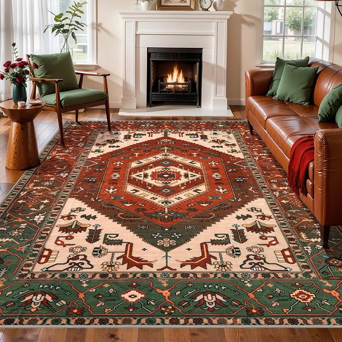 SERISSA 6x9 Washable Non Slip Boho Area Rug by SERISSAHomeDecorCollection