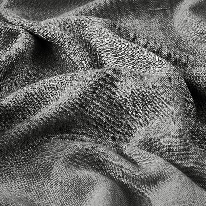 Vision Home Pinch Pleated Dark Grey Blackout Curtains 108 inch Linen Blended - Image 5