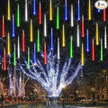 Joomer 2Pack Christmas Lights Outdoor, 11.8 inch 10 Tubes 240 LED Meteor Shower Lights, LED Falling Icicle Cascading Light with Timer Waterproof and Connectable for Christmas Decoration (Multicolor)