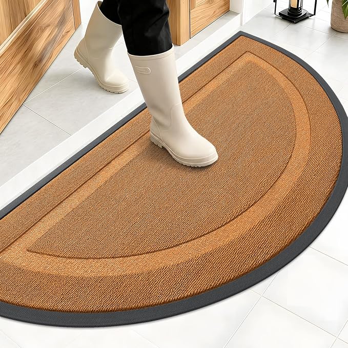 OLANLY Half Circle Front Door Mat Outside 47x23 All-Season Rubber Doormat | by OLANLY