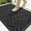 OLANLY Front Door Mat Outside 35x23, All-Season Absorbent Rubber Doormat | Black by OLANLY