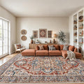 AMADA HOMEFURNISHING 9x12 Washable Area Rug, Low-Profile Large Area Rug by AMADAHOMEFURNISHING