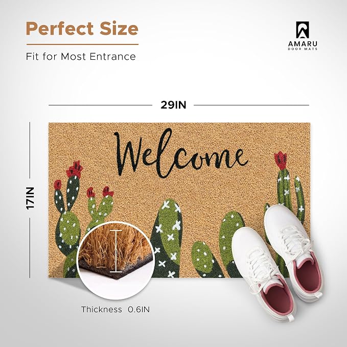 Coir Welcome Mat, 17 x 29 in | 100% Natural Coir, Anti-Shedding, Durable PVC - Image 3