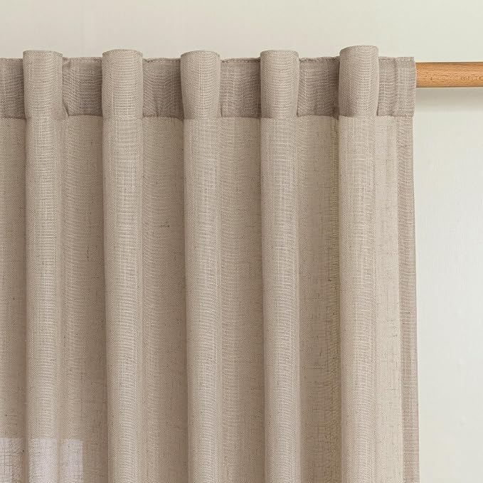 MYSKY HOME Taupe Curtains 96 Inches Long - Image 3