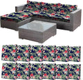 CALBODE 12 Pcs Stretch Outdoor Seat Cushion Covers, Tropical Floral, by CALBODE