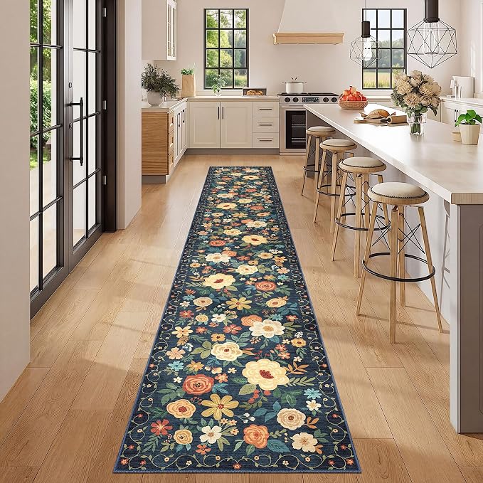 DUKINO 2x12 Washable Runner Rug, Non Slip Long Kitchen Rugs, Low Pile, Soft - Image 3