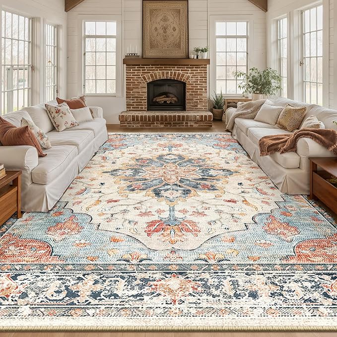 RELEANY Washable Area Rug, Large 10'x12', Water Repellent, Pet Friendly - Image 4