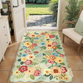 DUKINO 3x5 Area Rugs, Non Slip Floral Washable Rug by DUKINO
