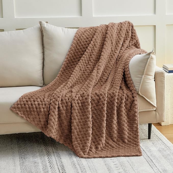 EXQ Home Gentle Soft Fleece Throw Blanket – Cozy Lightweight 3D Imitation - Image 2