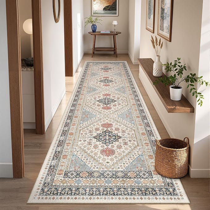 Runner Rug 2x8 Runners for Hallways Washable Rugs, Non Slip Low Pile Soft by Restydon