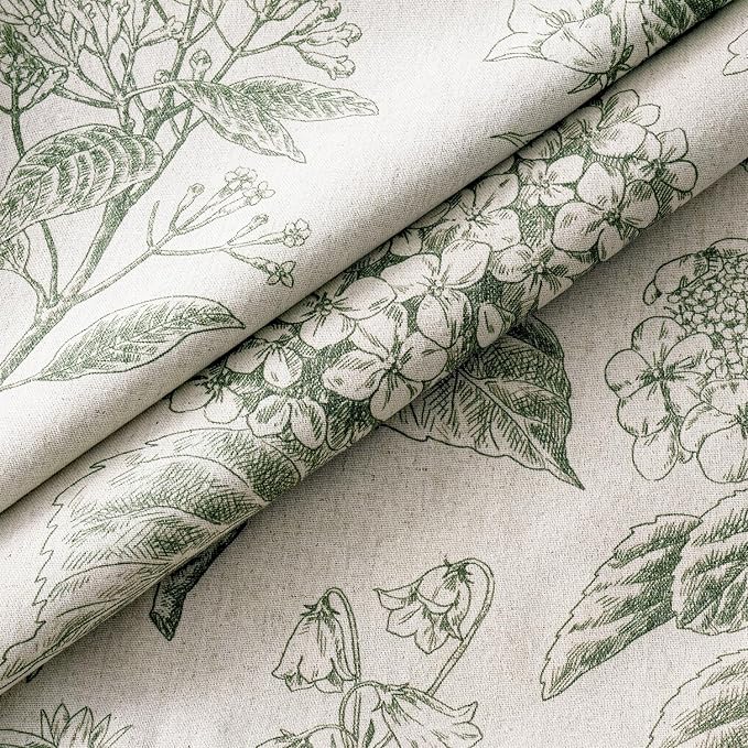 Set of 2 Decorative Floral Pillow Covers 22x22 Inch Dark Green | Neutral - Image 2