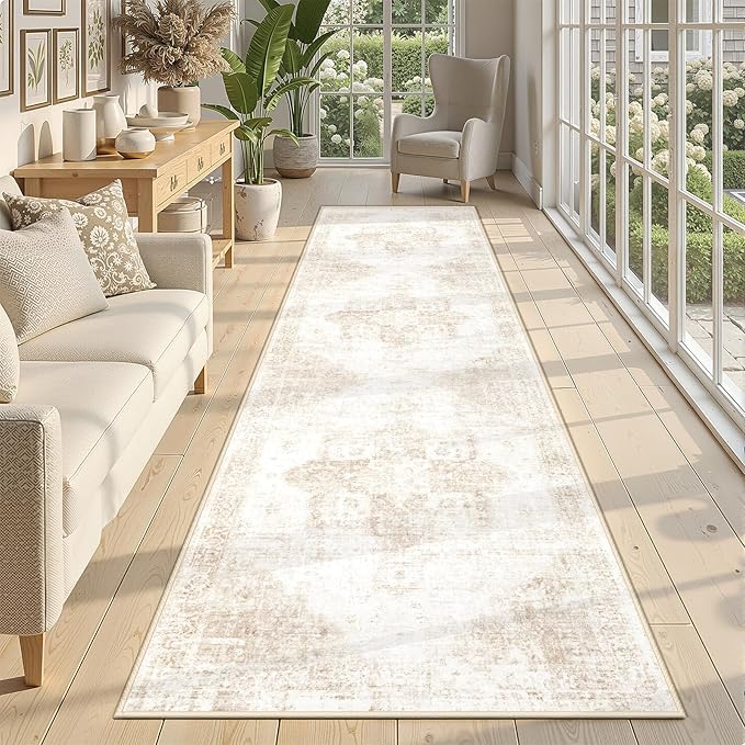 Runner Rug 2x8 Washable Rug, Vintage Boho Medallion Hallway Runner Non-Slip by VECARF