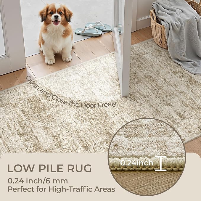 2'6 x 10' Runner Rug Non Slip, Washable Kitchen Rugs, Living Room, Long Rug - Image 6
