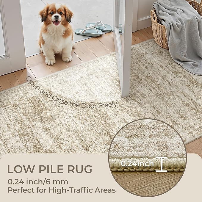 2'6 x 8' Runner Rug Non Slip, Washable Kitchen Rugs, Nursery Room, Soft Runner - Image 6