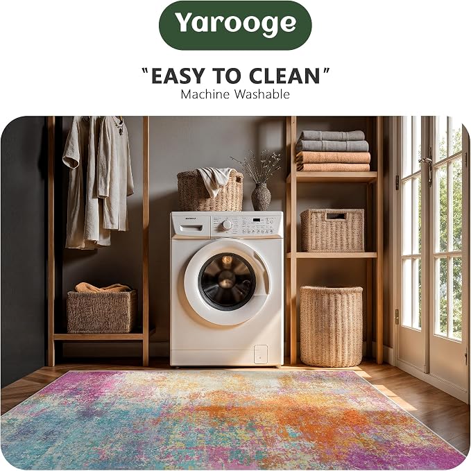 8x10 Area Rugs, Abstract Modern Ultra Soft Washable Rug, Non Slip Carpet - Image 6