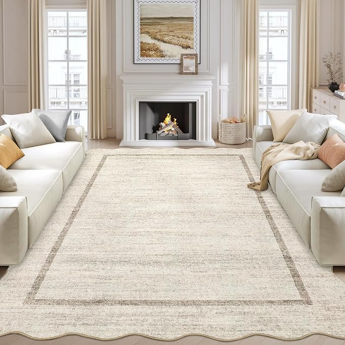 GarveeHome Scalloped Washable Rug 10x13 Area Rug by GarveeHome