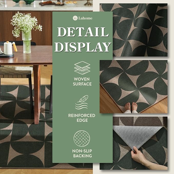 Lahome Semi Circle Easy Jute Kitchen Runner Rug - Image 3