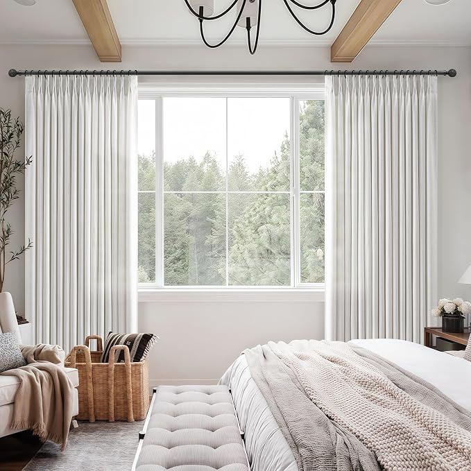 Natural Linen 70 Inch Extra Wide Curtains 102 Inch Long Panels 2 Set - Image 6