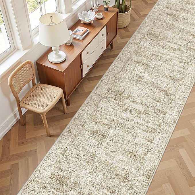 3x14 Runner Rug Non Slip, Washable Hallway Runner Rug, Living Room, Extra Long by Restydon