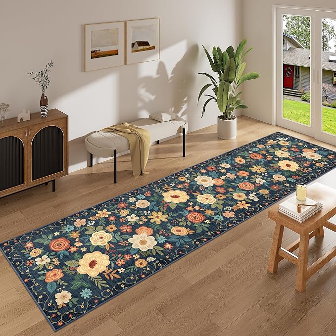 DUKINO 2.6x10 Hallway Runner Rug Washable Kitchen Rugs Non Slip, Low Pile - Image 3