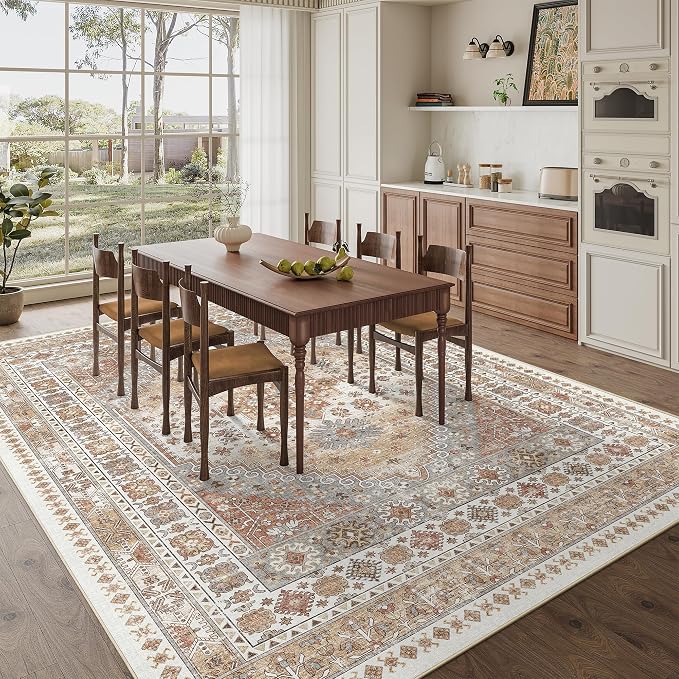 10x12 Area Rugs for Living Room, Large Washable Rug, Dining Room, Low Pile - Image 9