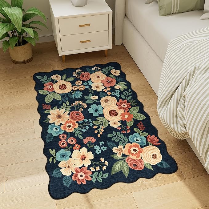 DUKINO 2x3 Rug for Entryway, Floral Door Mat Washable Rug, Low Pile, Soft Small - Image 7