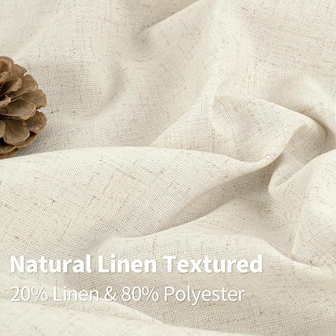 YoungsTex Natural Linen Curtains 90 Inches Long 2 Panels - Image 4