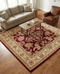 Rugs.com - Aditi Rug – 8 Ft Square Red Easy-Clean Rug – Traditional Medallion by Rugscom