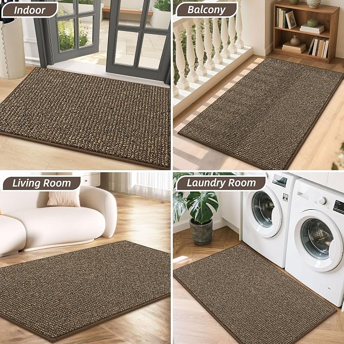 BEQHAUSE Dirt Trapper Door Mat 24" x 36", Non-Slip Washable Doormats, Low - Image 8