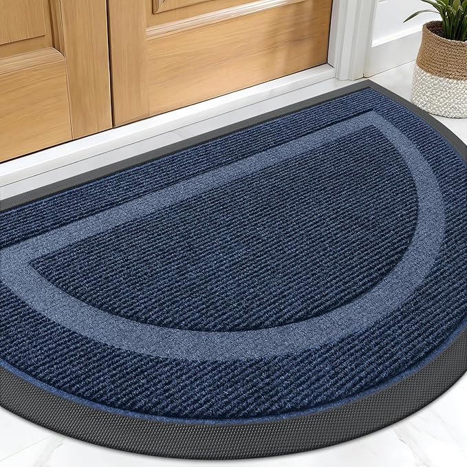 OLANLY Half Circle Front Door Mat Outside 29.5x17 All-Season Rubber Doormat | by OLANLY