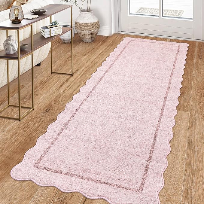 GarveeHome Scalloped Washable Runner Rug 2x6 Non Slip Kitchen Rug by GarveeHome